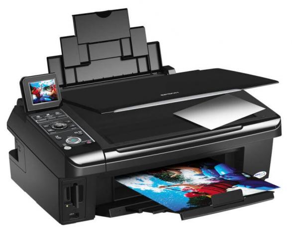 изображение МФУ Epson Stylus SX405 с ПЗК и чернилами
