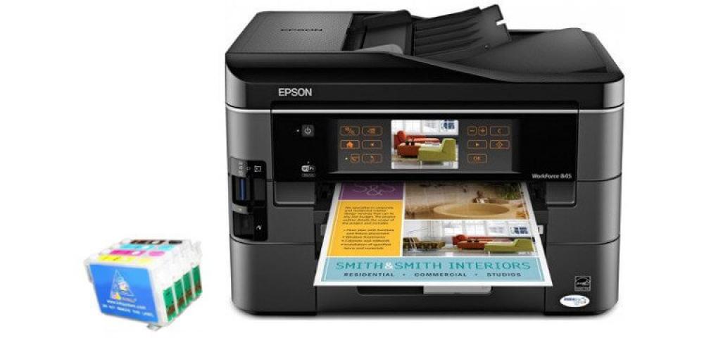 изображение МФУ Epson WorkForce 845 с ПЗК и чернилами - изображение 1