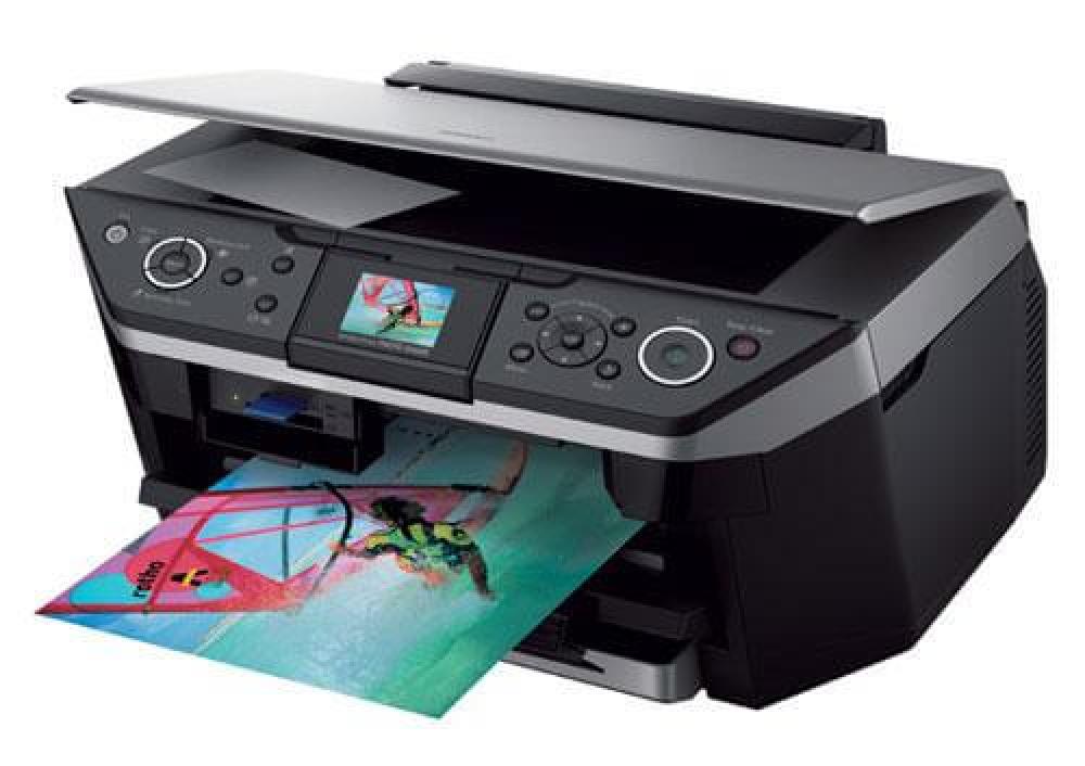 изображение МФУ Epson Stylus Photo RX585 с ПЗК и чернилами