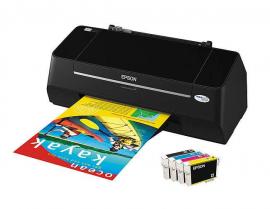 Кольоровий принтер Epson Stylus T20 з ПЗК та чорнилом Кольоровий принтер Epson Stylus T20 з ПЗК та чорнилом