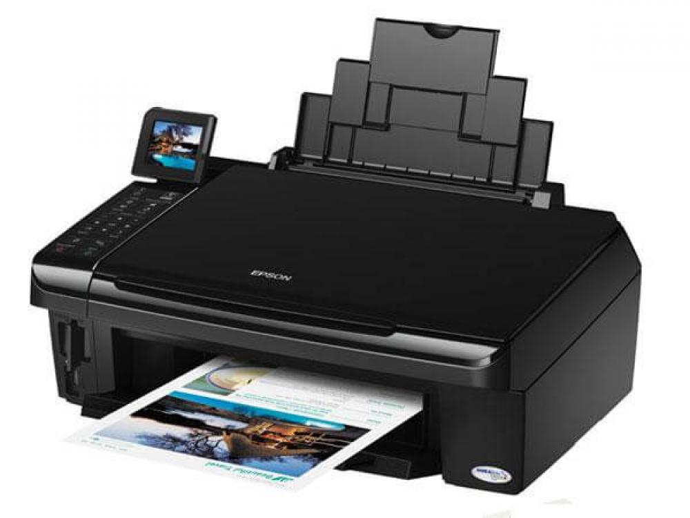 изображение МФУ Epson Stylus TX550W с ПЗК и чернилами