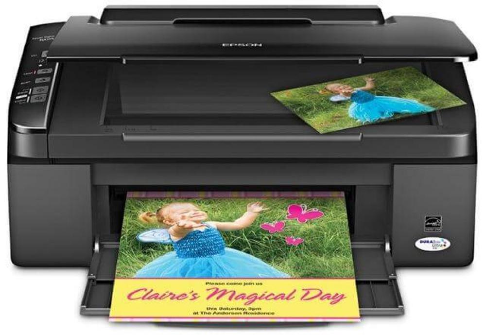 изображение МФУ Epson Stylus NX215 с ПЗК и чернилами
