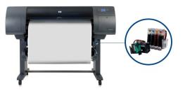 Плоттер HP DesignJet 4520 с СНПЧ и чернилами