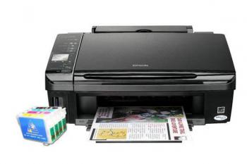 МФУ Epson Stylus SX425W с ПЗК и чернилами МФУ Epson Stylus SX425W с ПЗК и чернилами
