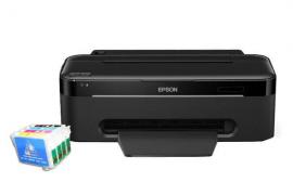 Цветной принтер Epson Stylus S22 с ПЗК и чернилами