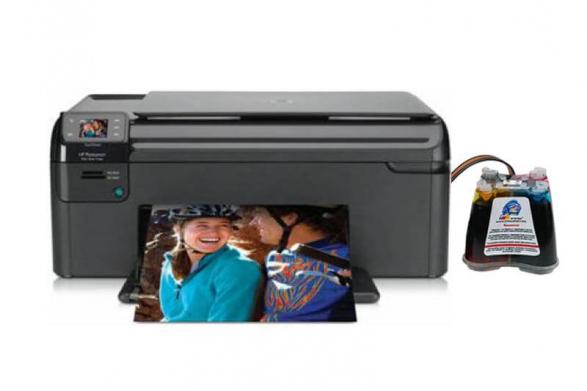 изображение БФП HP Photosmart B109C з СБПЧ та чорнилом