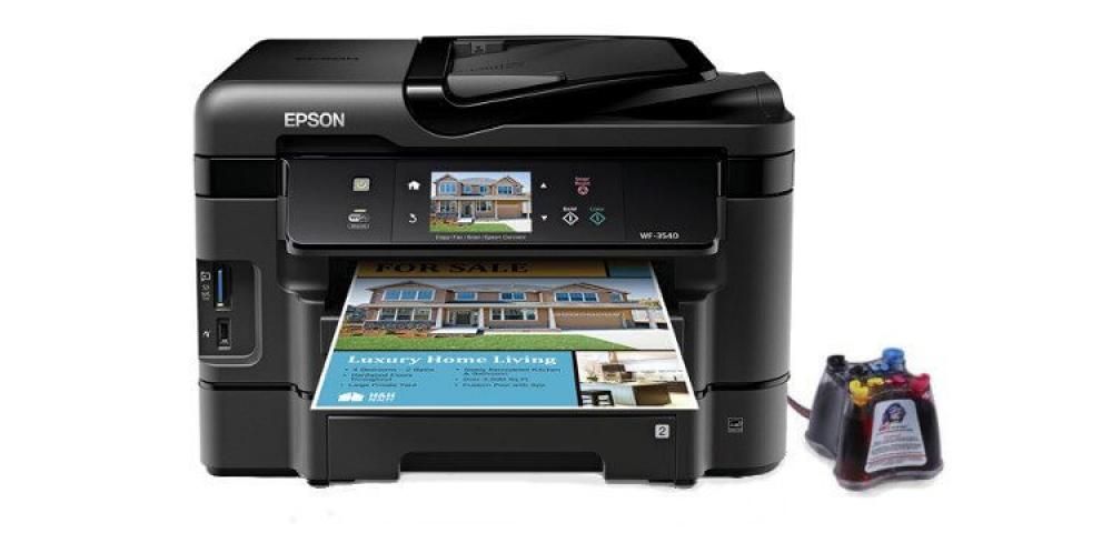 изображение МФУ Epson Workforce WF-3540 с СНПЧ и чернилами (Рус) - изображение 1