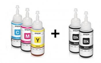 Оригінальне чорнило для Epson L1300 (70мл, 3 кольорових + 2 черных)