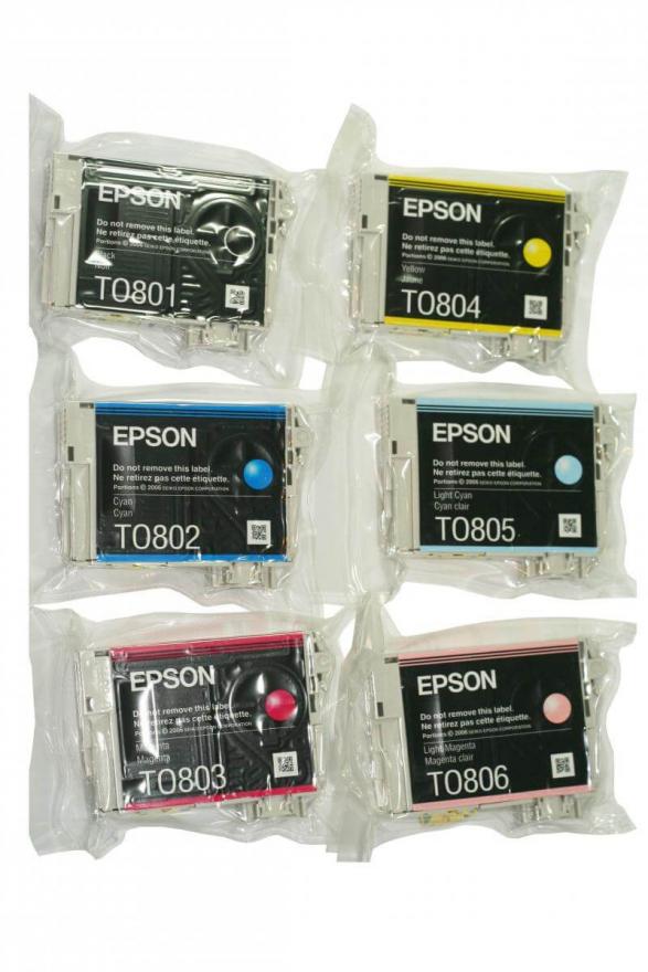 Приобрести Оригинальные картриджи Epson T0801, Epson T0802, Epson T0803 ...