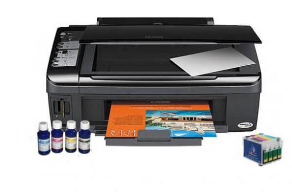 изображение МФУ Epson Stylus TX219 с ПЗК и чернилами